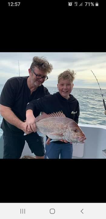 Conrad with a nice fat winter snapper