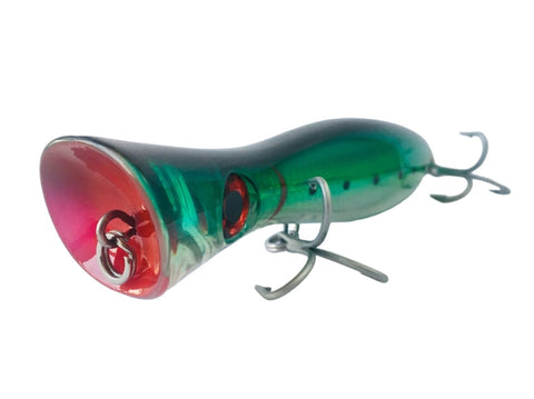 Poppa Wolf Top Water Casting Poppers Green Red Poppers