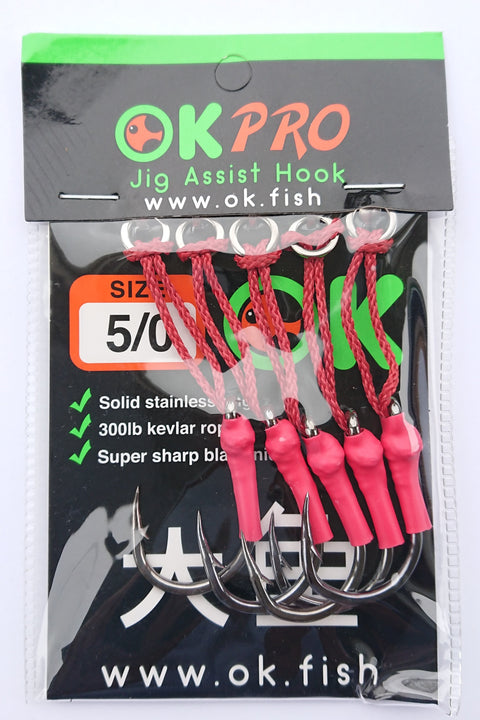 Ok-Pro Jig Assist Hooks 5/0 Fishing