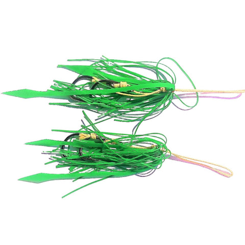 Replacement Double Tackle Assist Hooks Green Sparkle Assist